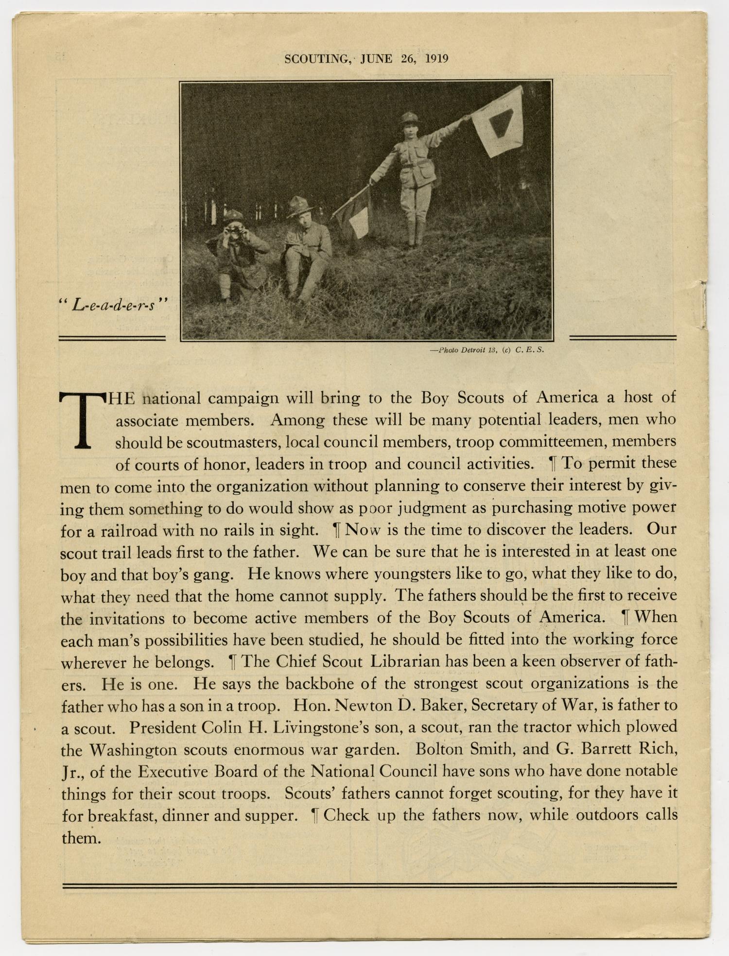 Scouting, Volume 7, Number 26, June 26, 1919
                                                
                                                    16
                                                