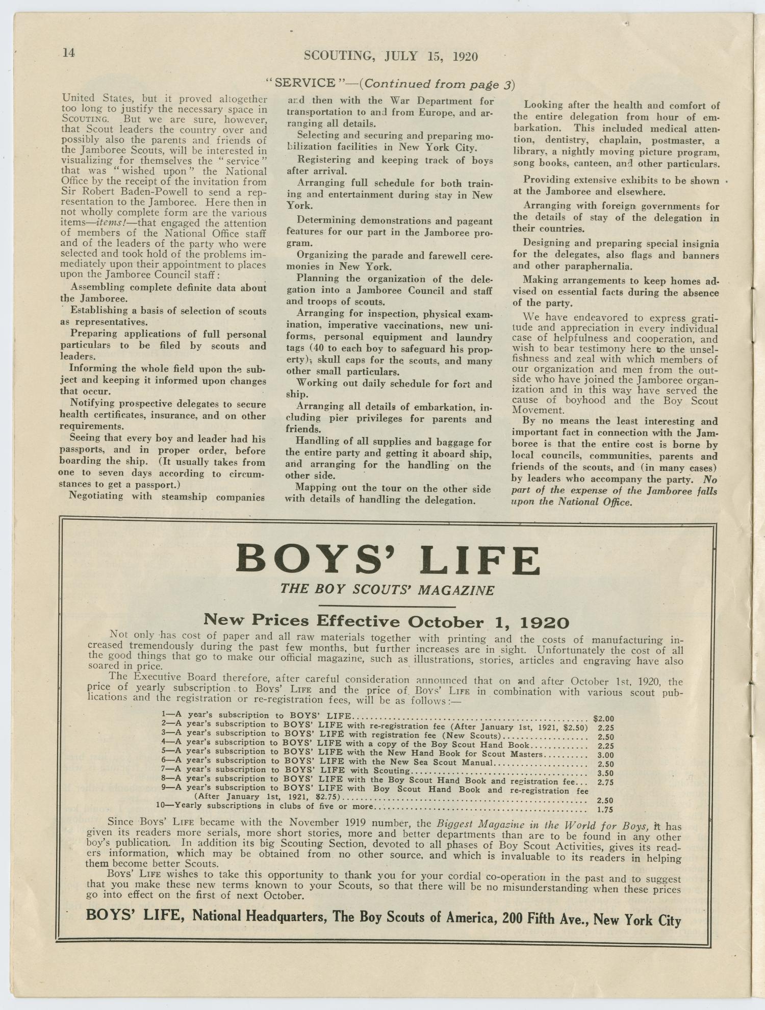 Scouting, Volume 8, Number 12, July 15, 1920
                                                
                                                    14
                                                
