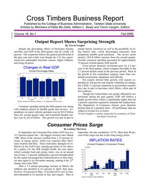 Primary view of object titled 'Cross Timbers Business Report, Volume 19, Number 1, Fall 2005'.