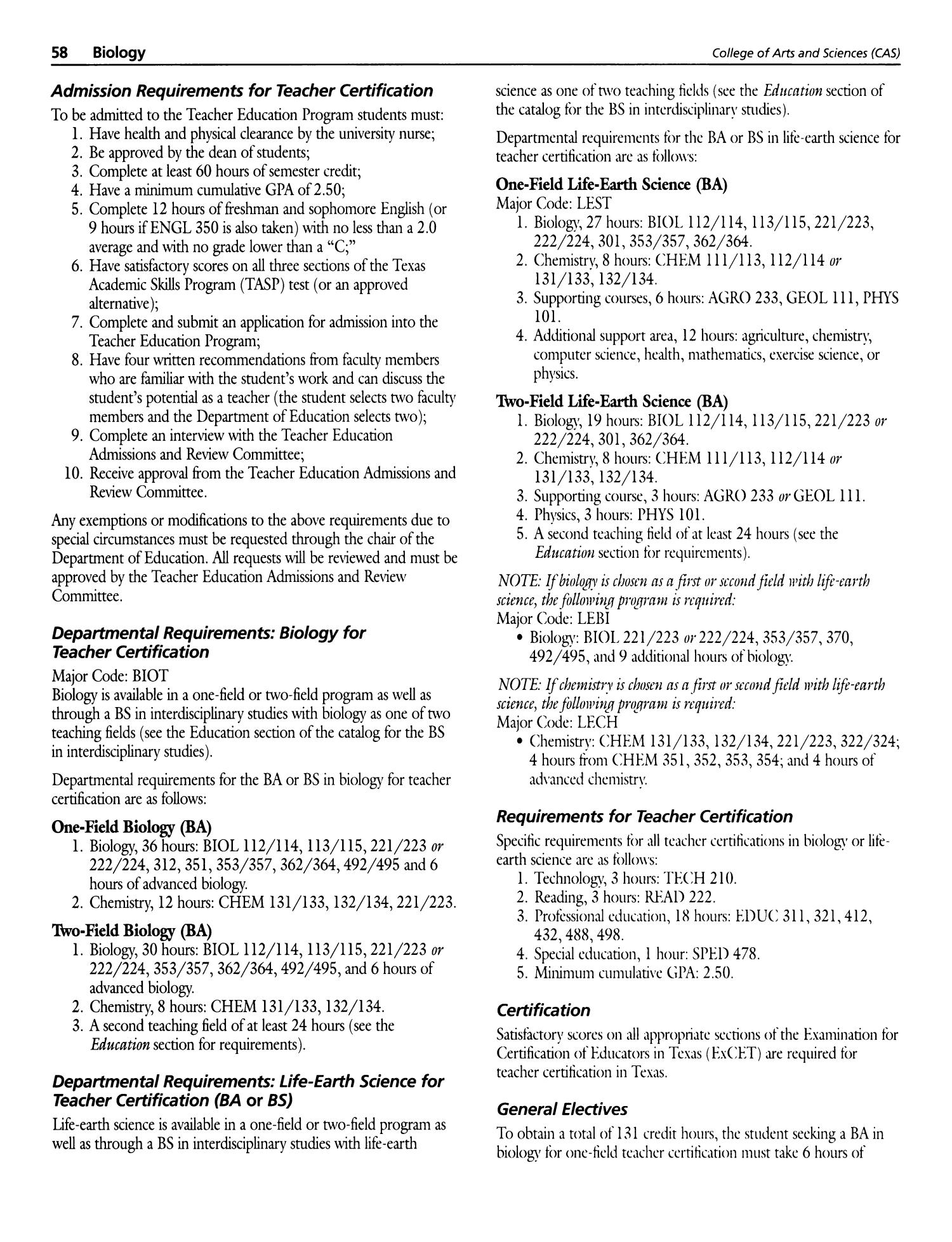 Catalog of Abilene Christian University, 2000-2001
                                                
                                                    58
                                                