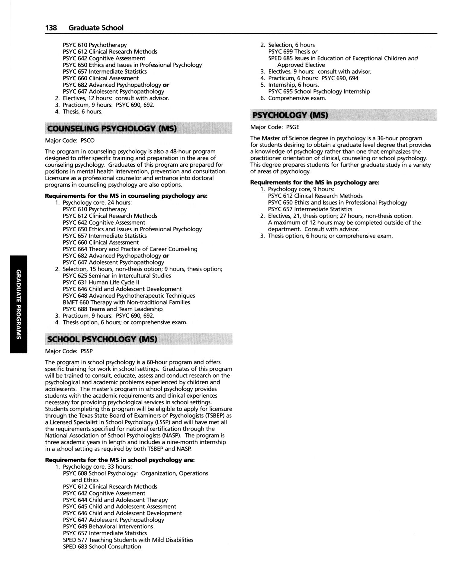 Catalog of Abilene Christian University, 2005-2006
                                                
                                                    138
                                                