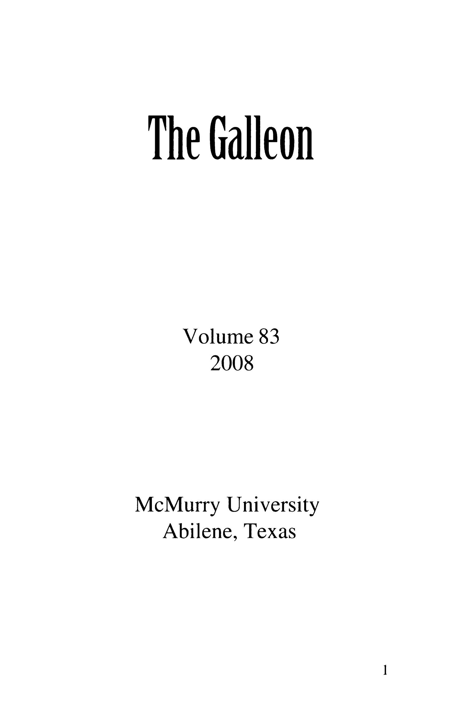The Galleon, Volume 83, 2008
                                                
                                                    1
                                                