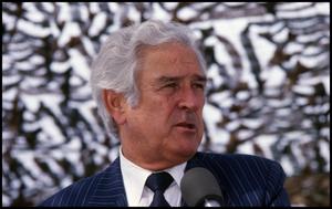 Primary view of object titled '[Former Texas Governor John B. Connally at the Opening Ceremony]'.
