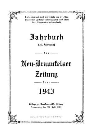 Primary view of object titled 'Jahrbuch der Neu-Braunfelser Zeitung fuer 1943'.