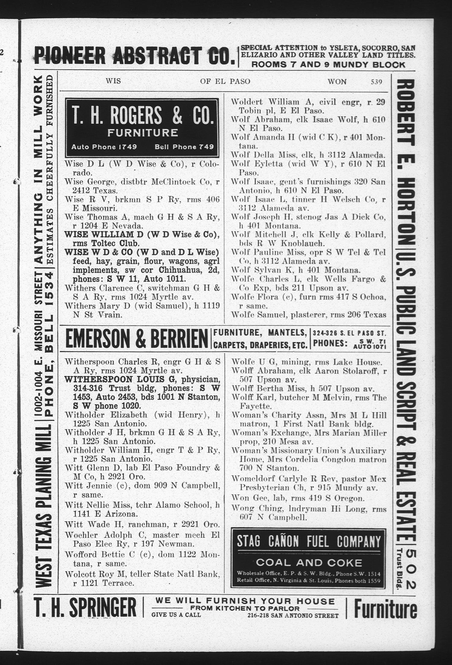 Worley's Directory of El Paso, Texas, 1909
                                                
                                                    539
                                                