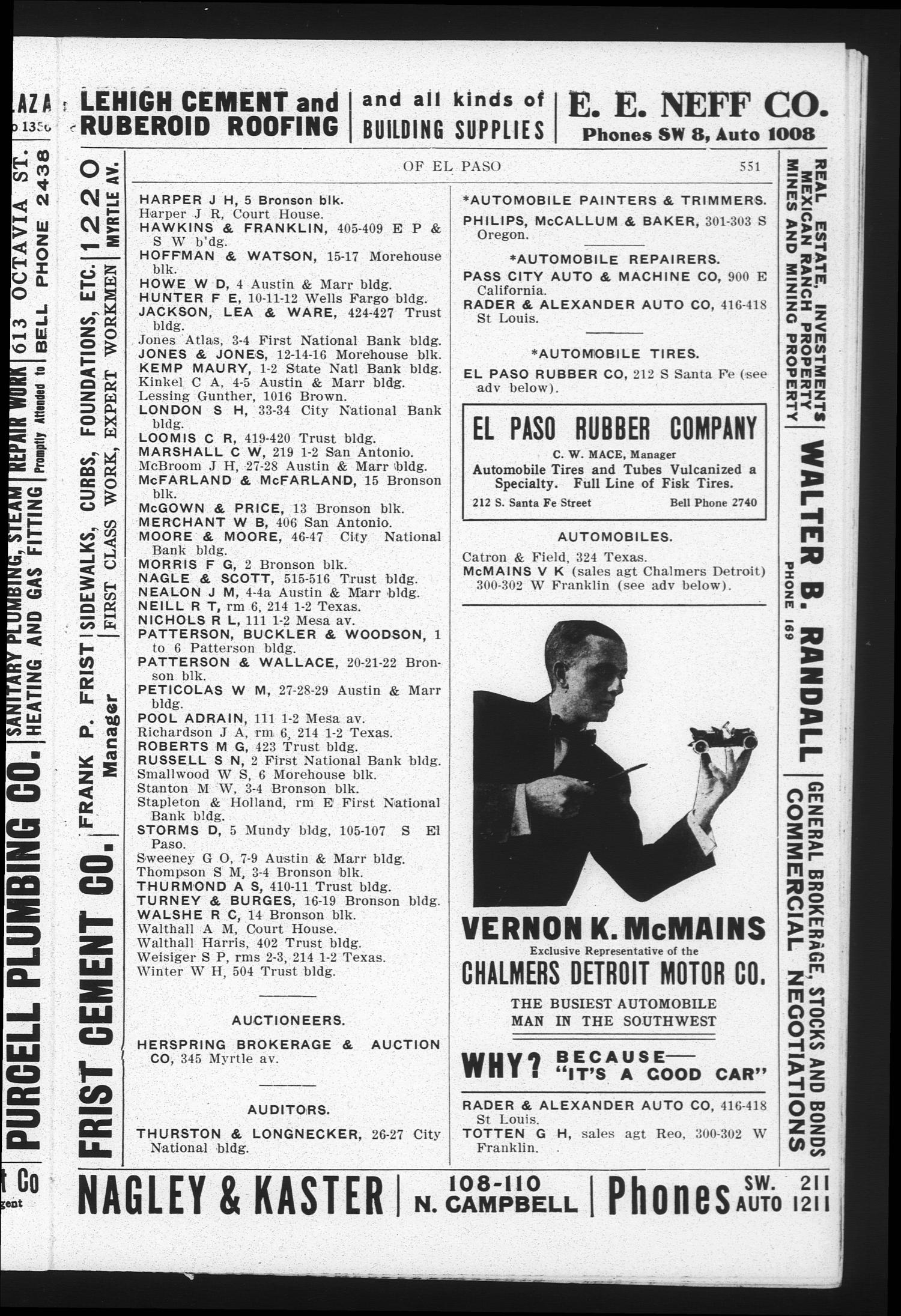 Worley's Directory of El Paso, Texas, 1909
                                                
                                                    551
                                                