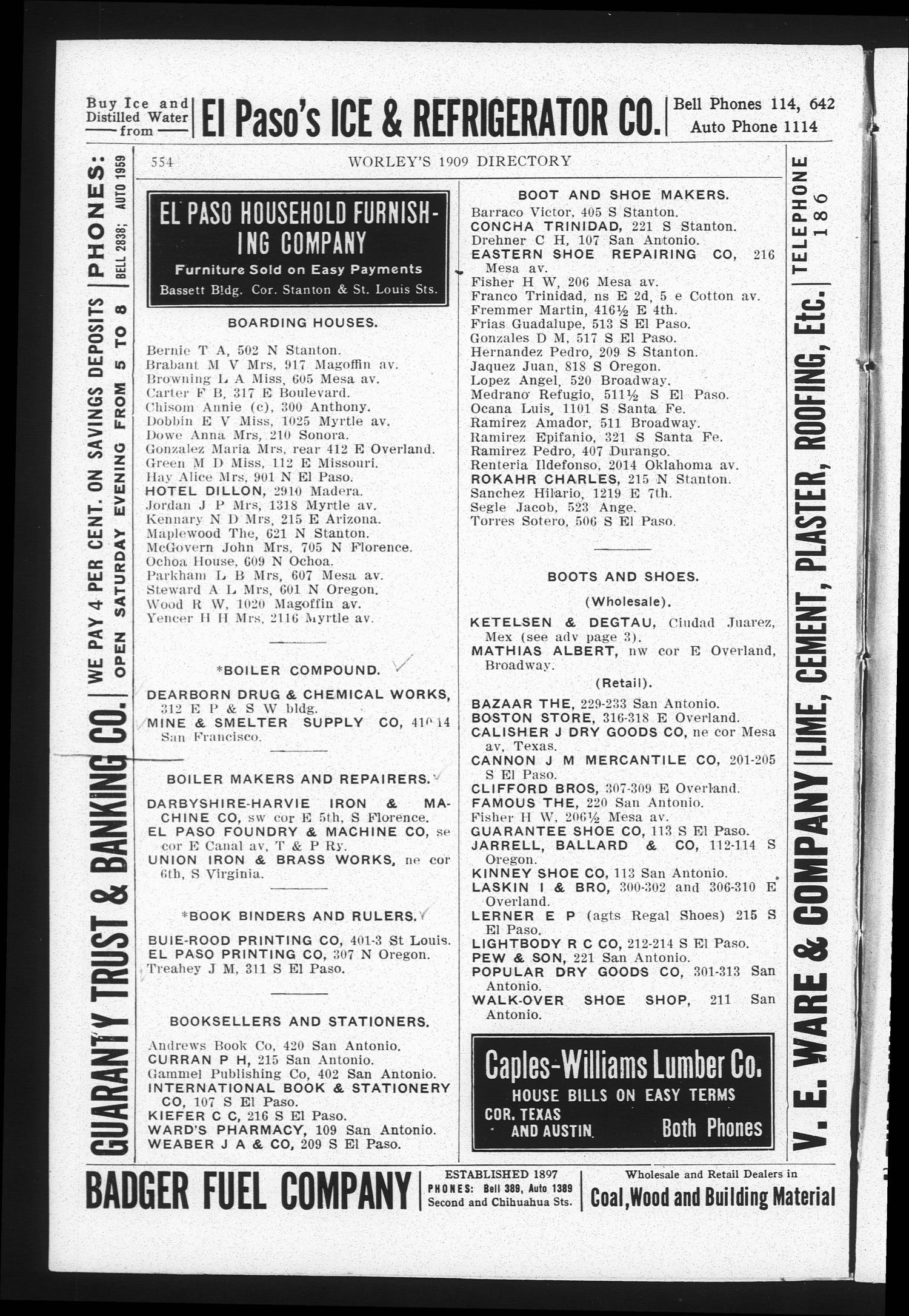 Worley's Directory of El Paso, Texas, 1909
                                                
                                                    554
                                                
