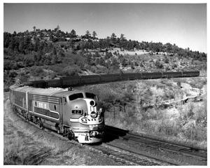 Primary view of object titled '["El Capitan" climbs towards Raton Pass]'.