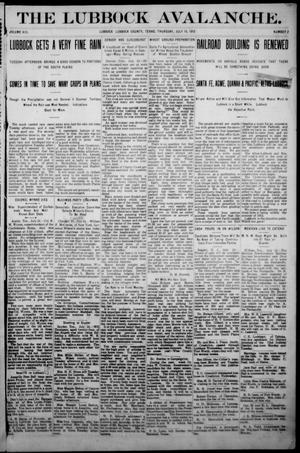 Primary view of object titled 'The Lubbock Avalanche. (Lubbock, Texas), Vol. 13, No. 2, Ed. 1 Thursday, July 18, 1912'.