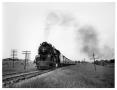 Primary view of [Locomotive rolls through Texas countyside]