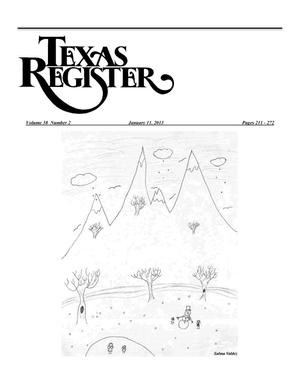 Primary view of object titled 'Texas Register, Volume 38, Number 2, Pages 211-272, January 11, 2013'.