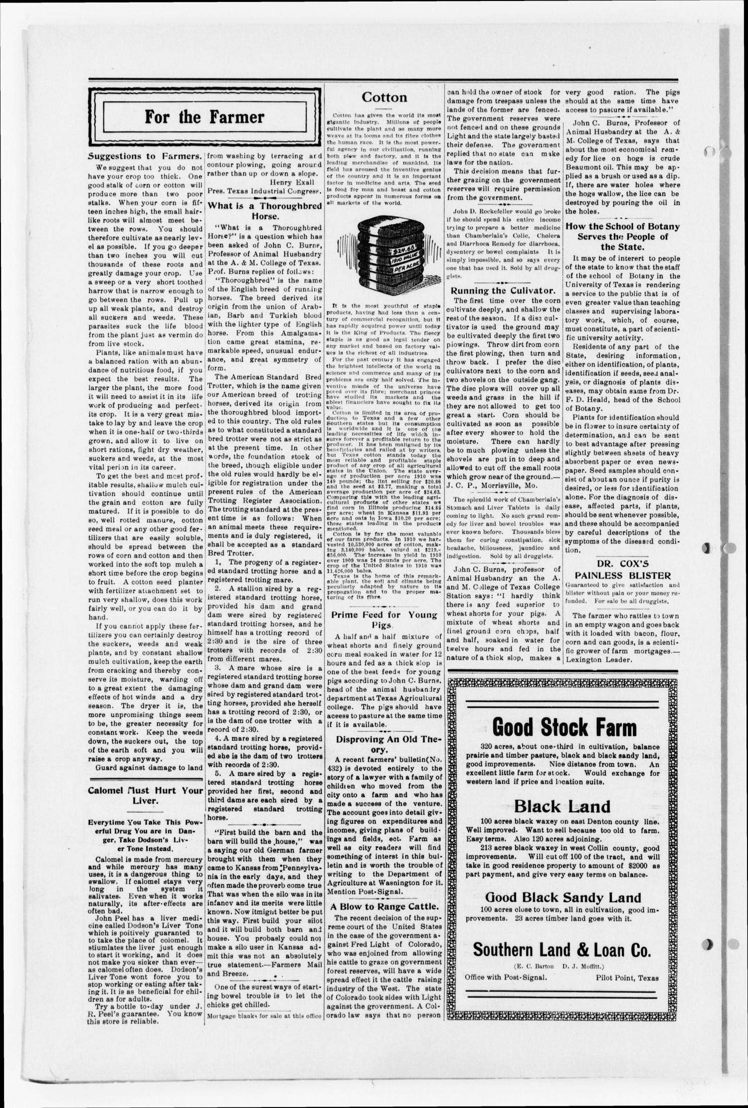 The Post-Signal (Pilot Point, Tex.), Vol. 33, No. 38, Ed. 1 Friday, May 19, 1911
                                                
                                                    [Sequence #]: 6 of 8
                                                