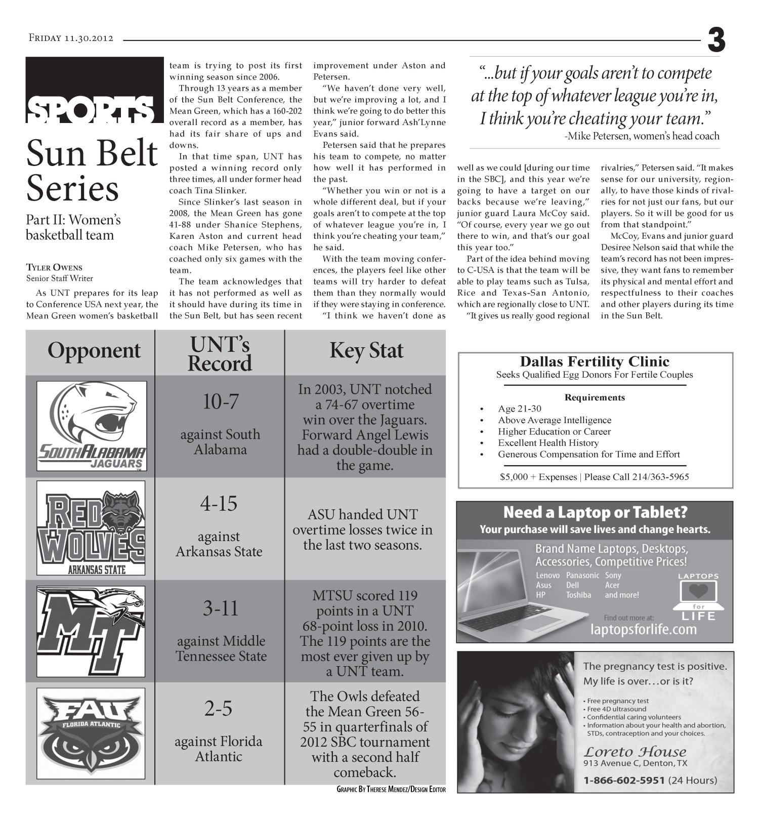 Scene: North Texas Daily (Denton, Tex.), Vol. 100, No. 13, Ed. 1 Friday, November 30, 2012
                                                
                                                    [Sequence #]: 3 of 8
                                                