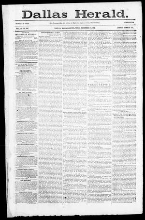 Primary view of object titled 'Dallas Herald. (Dallas, Tex.), Vol. 10, No. 50, Ed. 1 Saturday, November 8, 1862'.