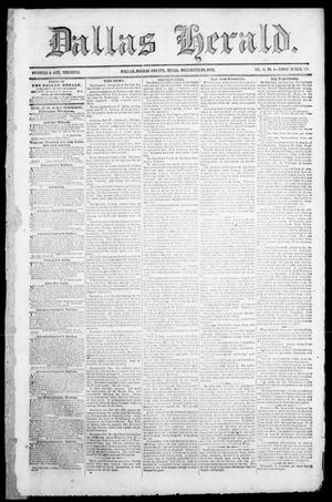 Primary view of object titled 'Dallas Herald. (Dallas, Tex.), Vol. 11, No. 4, Ed. 1 Saturday, December 20, 1862'.