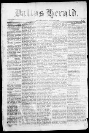 Primary view of object titled 'Dallas Herald. (Dallas, Tex.), Vol. 12, No. 35, Ed. 1 Thursday, April 27, 1865'.