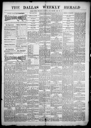 Primary view of object titled 'The Dallas Weekly Herald. (Dallas, Tex.), Vol. 30, No. 37, Ed. 1 Thursday, August 16, 1883'.