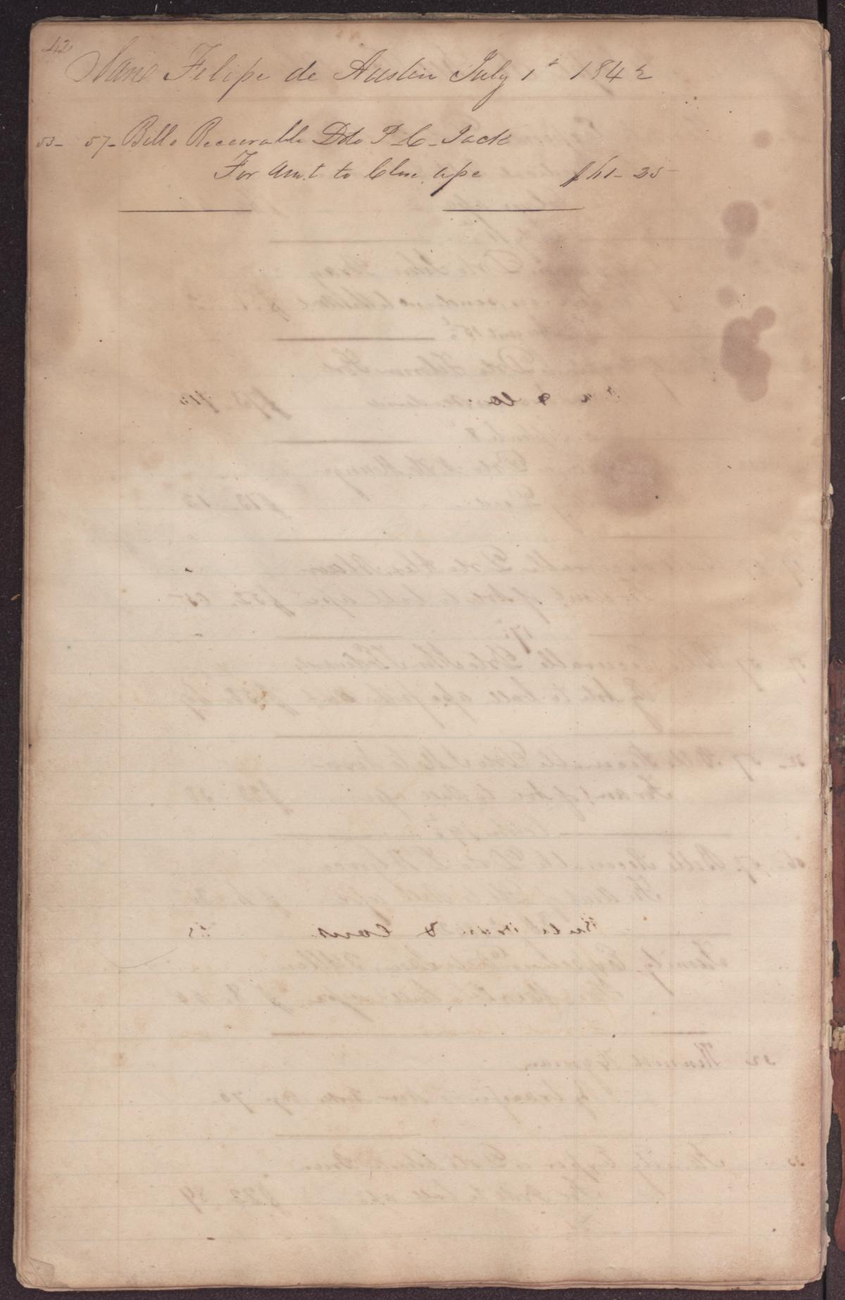Journal. W.P. Huff, San Felipe de Austin, February 22, 1840
                                                
                                                    [Sequence #]: 48 of 52
                                                