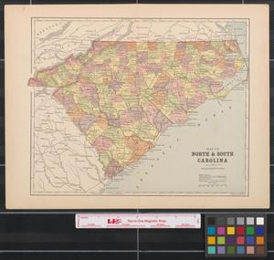Primary view of object titled 'Map of North & South Carolina.'.
