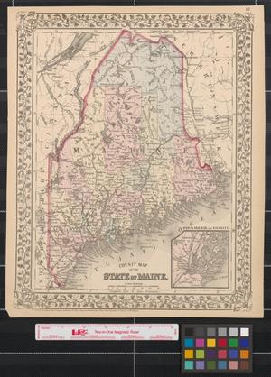 Primary view of object titled 'County map of the state of Maine.'.