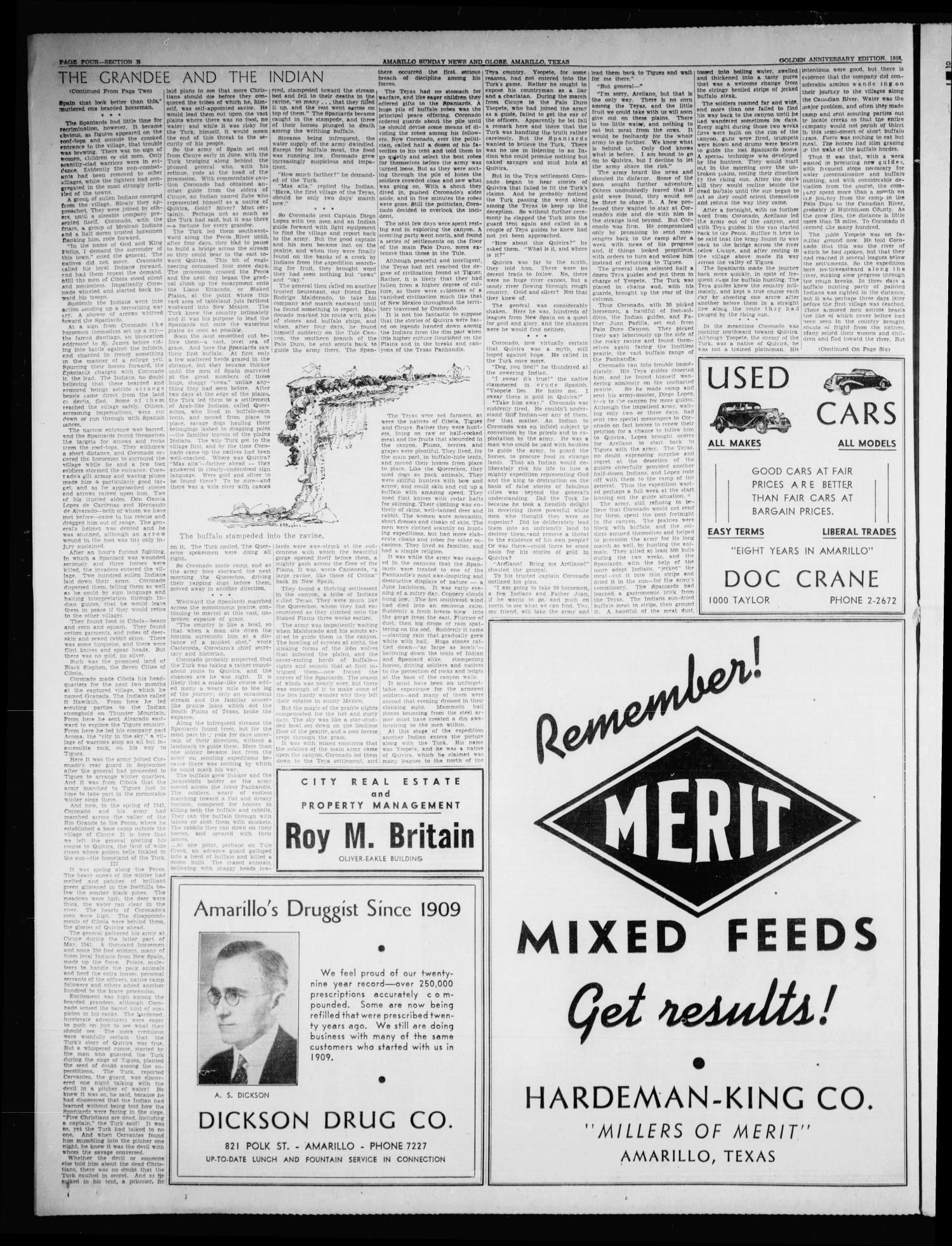 Amarillo Sunday News-Globe (Amarillo, Tex.), Vol. 13, No. 33, Ed. 1 Sunday, August 14, 1938
                                                
                                                    [Sequence #]: 60 of 264
                                                