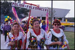 Primary view of object titled '[Polish Folk Dancers at the Opening Parade]'.