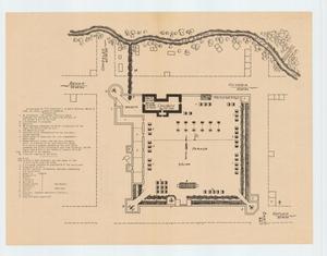 Primary view of object titled '"Ground plan of 'Fort Defiance,' La Bahia Mission, March 2, 1836 by Lieut. Joseph M. Chadwick"'.