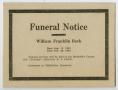 Thumbnail image of item number 1 in: '[Funeral Notice for William Franklin Beck]'.