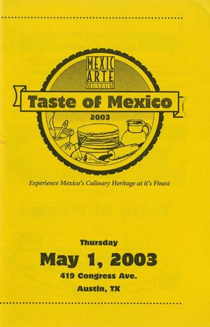 Primary view of object titled '[Pamphlet: Taste of Mexico 2003]'.