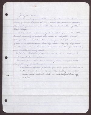 Primary view of object titled '[Minutes for the San Antonio Chapter of the Links, Inc. Meeting - July 19, 1962]'.