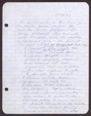Primary view of object titled '[Minutes for the San Antonio Chapter of the Links, Inc. Meeting - April 18, 1965]'.