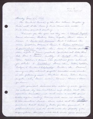 Primary view of object titled '[Minutes from San Antonio Chapter of the Links, Inc. Executive Meeting - June 23, 1966]'.