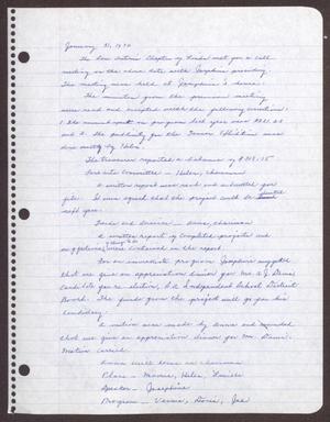Primary view of object titled '[Minutes for the San Antonio Chapter of the Links, Inc. Meeting - January 31, 1970]'.