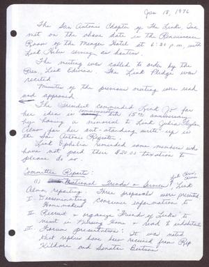 Primary view of object titled '[Minutes for the San Antonio Chapter of the Links, Inc. Meeting - January 18, 1976]'.