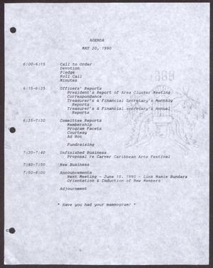 Primary view of object titled '[Agenda for the San Antonio Chapter of the Links, Inc. Meeting - May 20, 1990]'.
