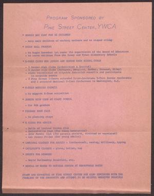 Primary view of object titled '[Links Chapter Documentation: Program Sponsored by Pine Street Center, YWCA]'.