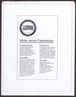 Primary view of object titled '[Information about White House Fellowships]'.