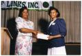 Photograph: [Ellette Harold Receiving Award at Salute to Youth Awards Program]