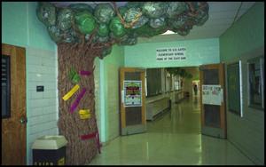 Primary view of object titled '[Gates Elementary Hallway and Paper Tree]'.