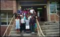 Photograph: [Gates Elementary Students on Front Steps]