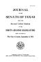 Legislative Document: Journal of the Senate of Texas the Second Called Session of the Forty…