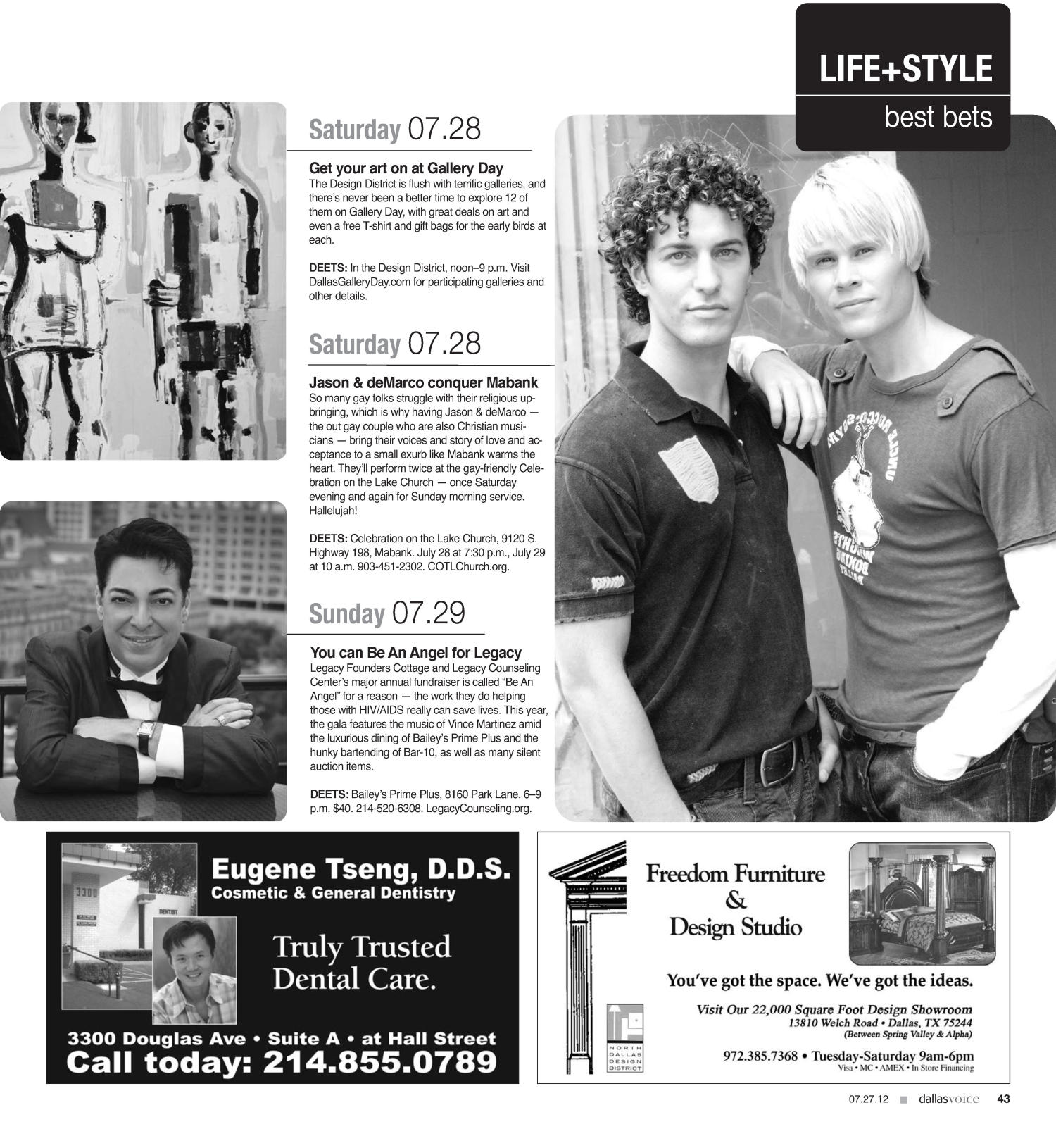 Dallas Voice (Dallas, Tex.), Vol. 29, No. 11, Ed. 1 Friday, July 27, 2012
                                                
                                                    [Sequence #]: 43 of 56
                                                
