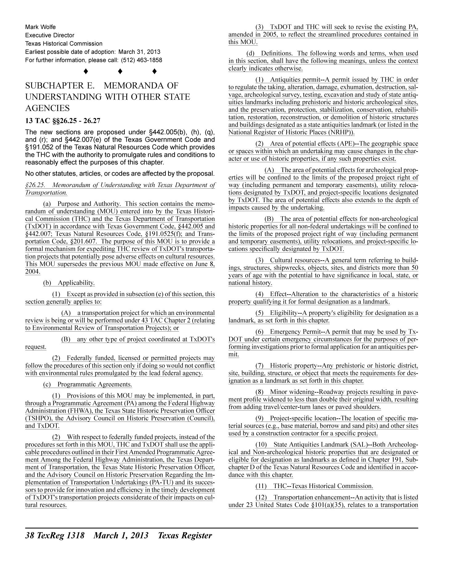 Texas Register, Volume 38, Number 9, Pages 1269-1452, March 1, 2013
                                                
                                                    1318
                                                