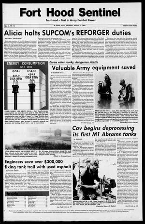 Primary view of object titled 'The Fort Hood Sentinel (Temple, Tex.), Vol. 42, No. 16, Ed. 1 Thursday, August 25, 1983'.