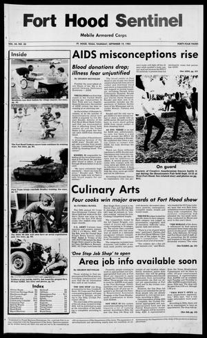 Primary view of object titled 'The Fort Hood Sentinel (Temple, Tex.), Vol. 44, No. 20, Ed. 1 Thursday, September 19, 1985'.