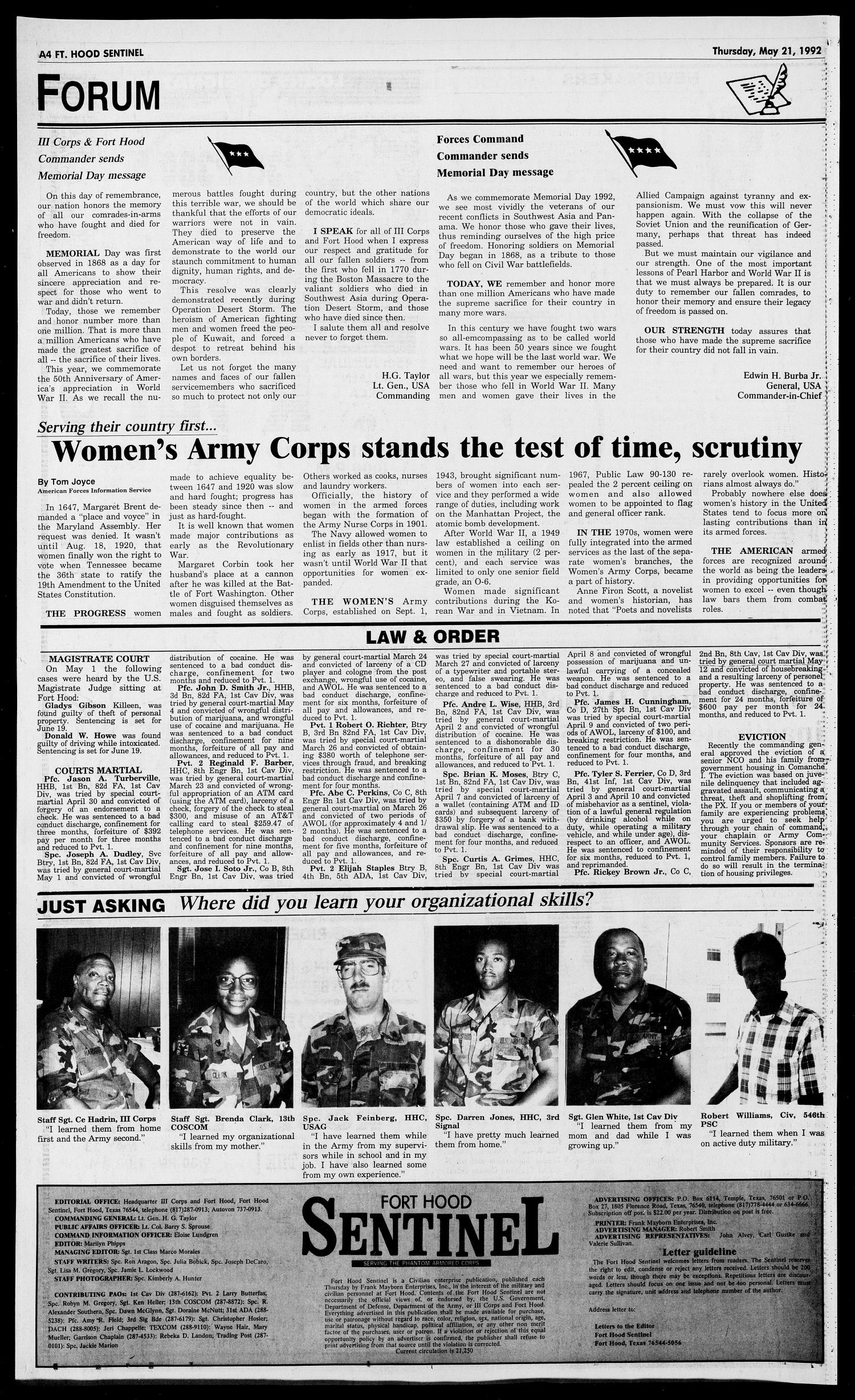 The Fort Hood Sentinel (Temple, Tex.), Vol. 51, No. 41, Ed. 1 Thursday, May 21, 1992
                                                
                                                    [Sequence #]: 4 of 36
                                                