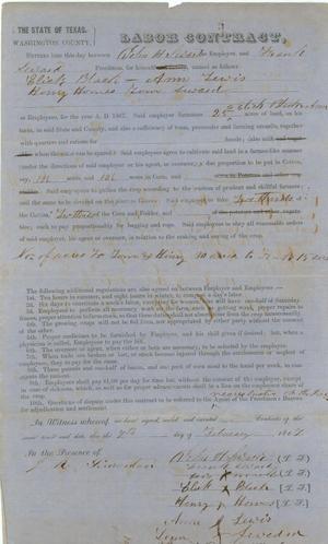 Primary view of object titled '[Labor contract]'.