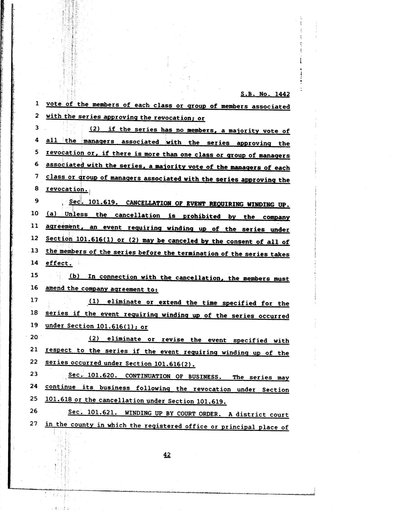 81st Texas Legislature, Regular Session, Senate Bill 1442, Chapter 84
                                                
                                                    [Sequence #]: 42 of 64
                                                