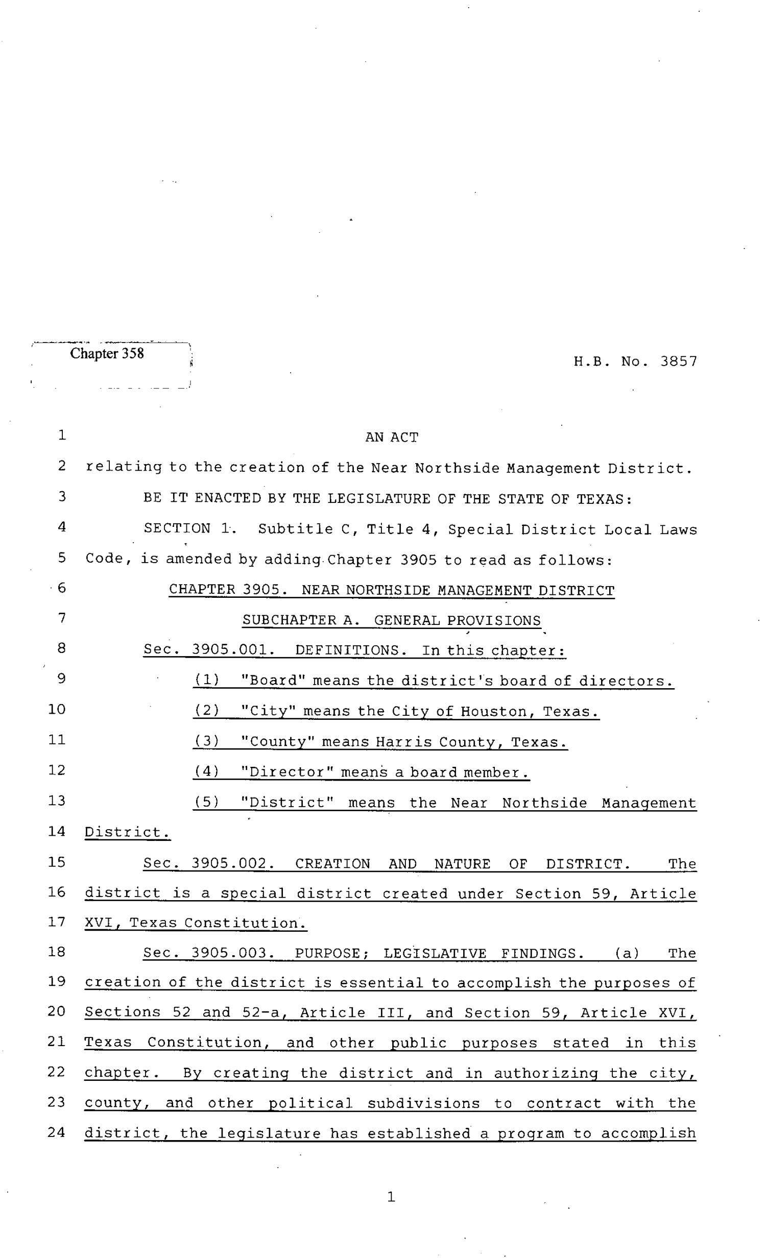82nd Texas Legislature, Regular Session, House Bill 3857, Chapter 358
                                                
                                                    [Sequence #]: 1 of 13
                                                