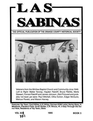 Primary view of object titled 'Las Sabinas, Volume 21, Number 3, July 1995'.